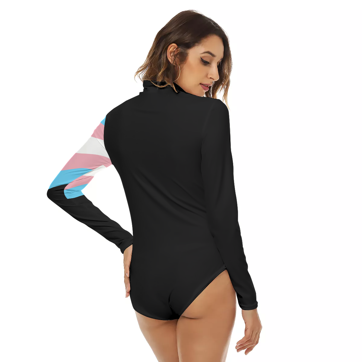 All-Over Print Women's Turtleneck Long Sleeve Bodysuit