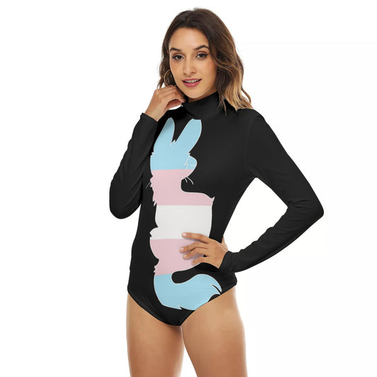 All-Over Print Women's Turtleneck Long Sleeve Bodysuit