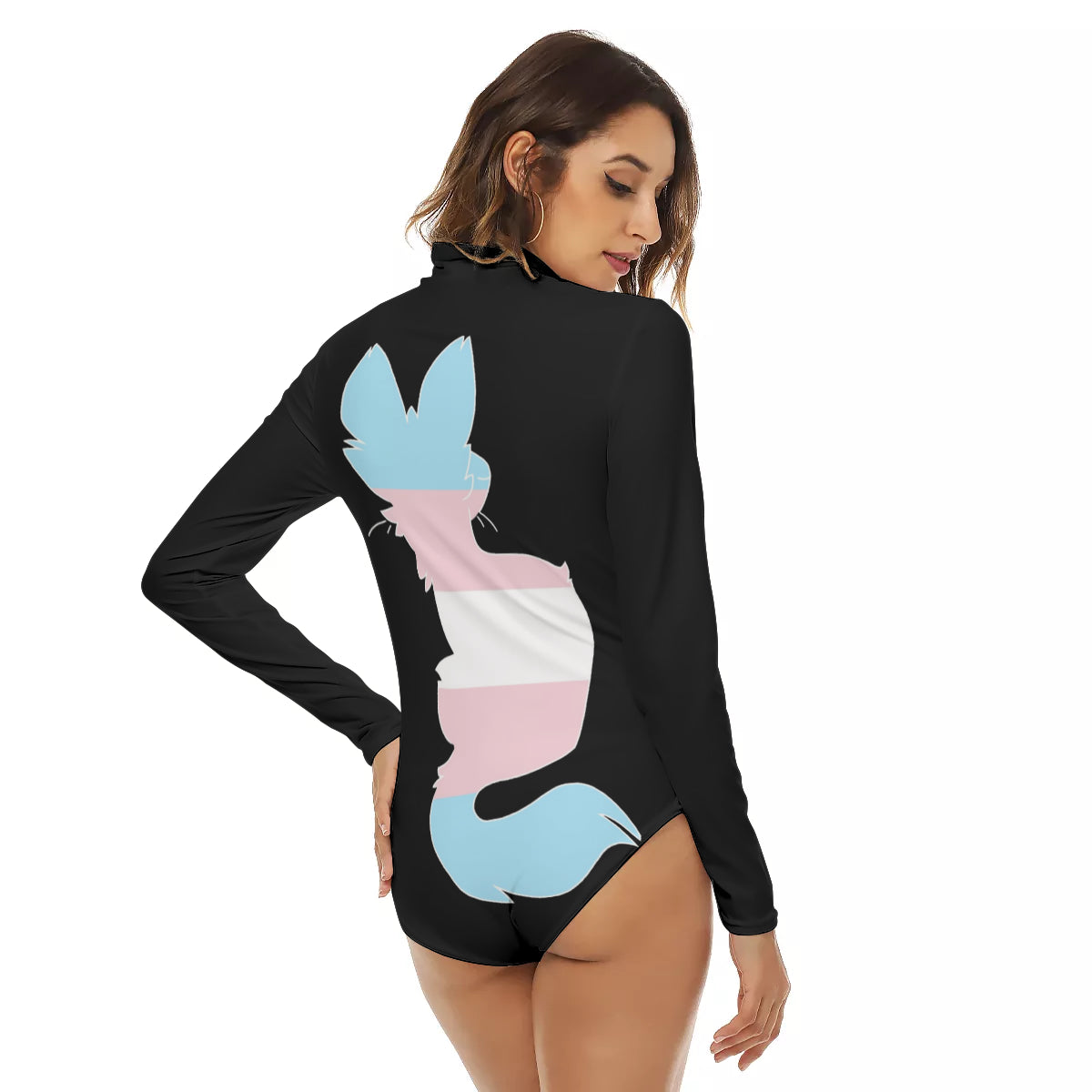 All-Over Print Women's Turtleneck Long Sleeve Bodysuit