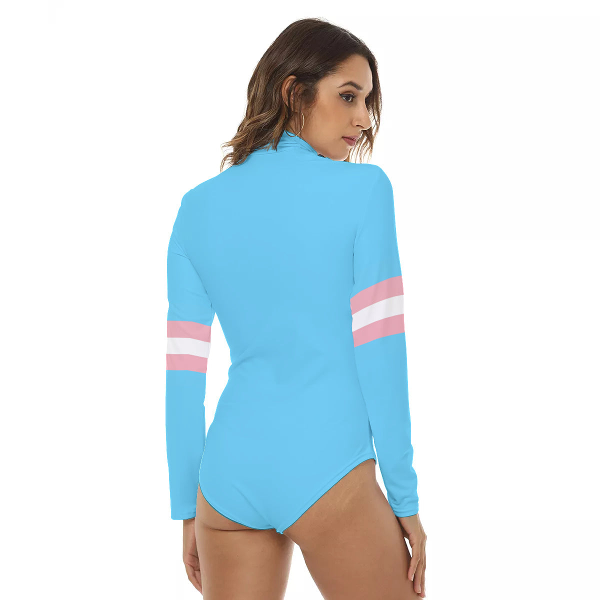 All-Over Print Women's Stretchy Turtleneck Long Sleeve Bodysuit