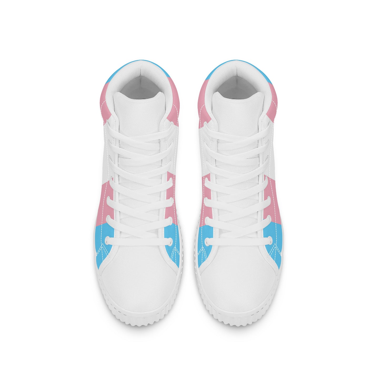 Blue Pink White All-Over Pride High-Top Canvas Platform Sneakers