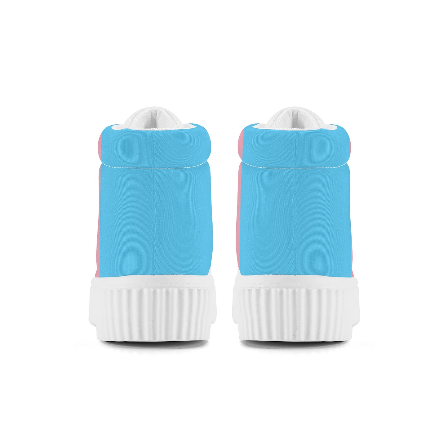 Blue Pink White All-Over Pride High-Top Canvas Platform Sneakers