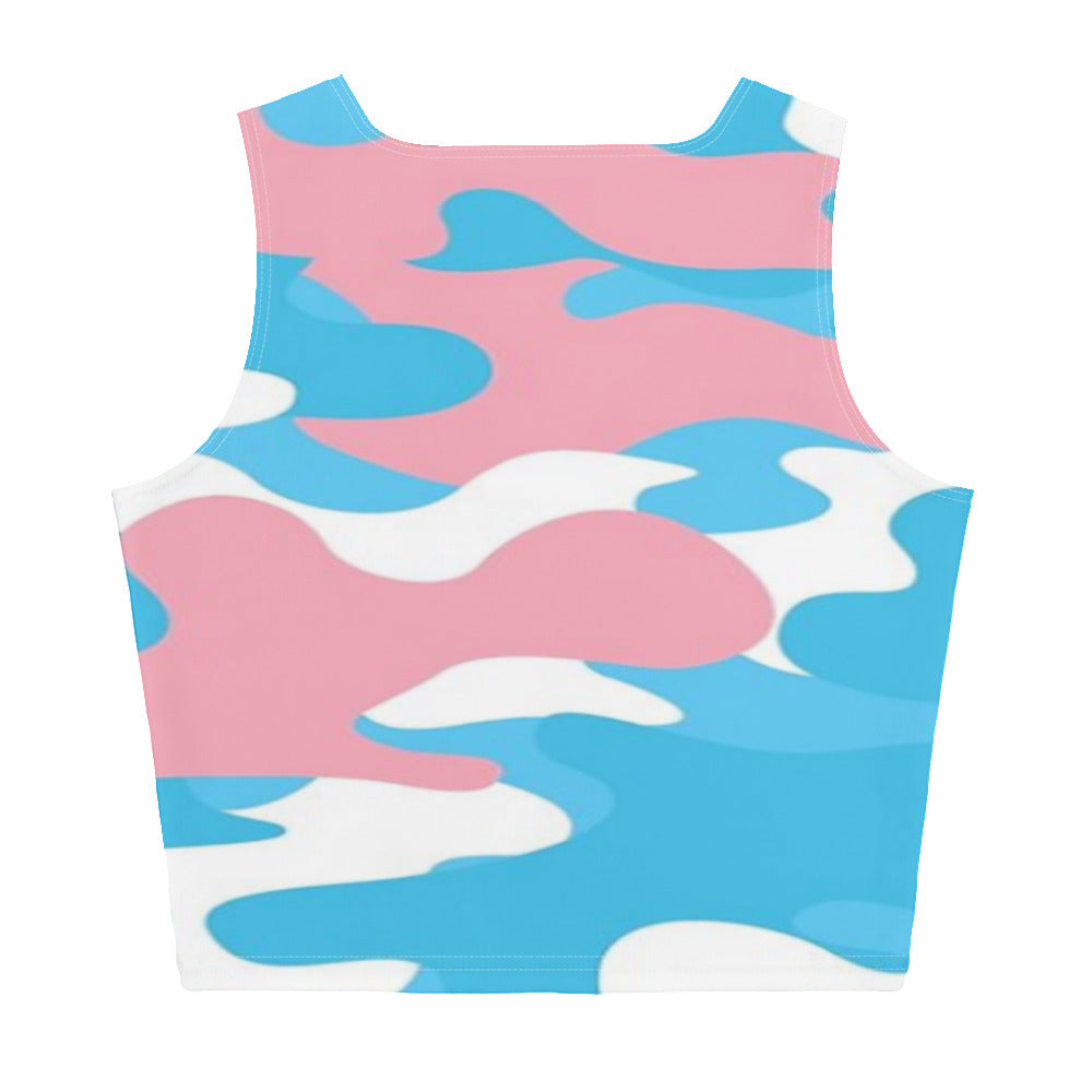 Blue Pink White Pride Camouflage Cropped Fitness Tank