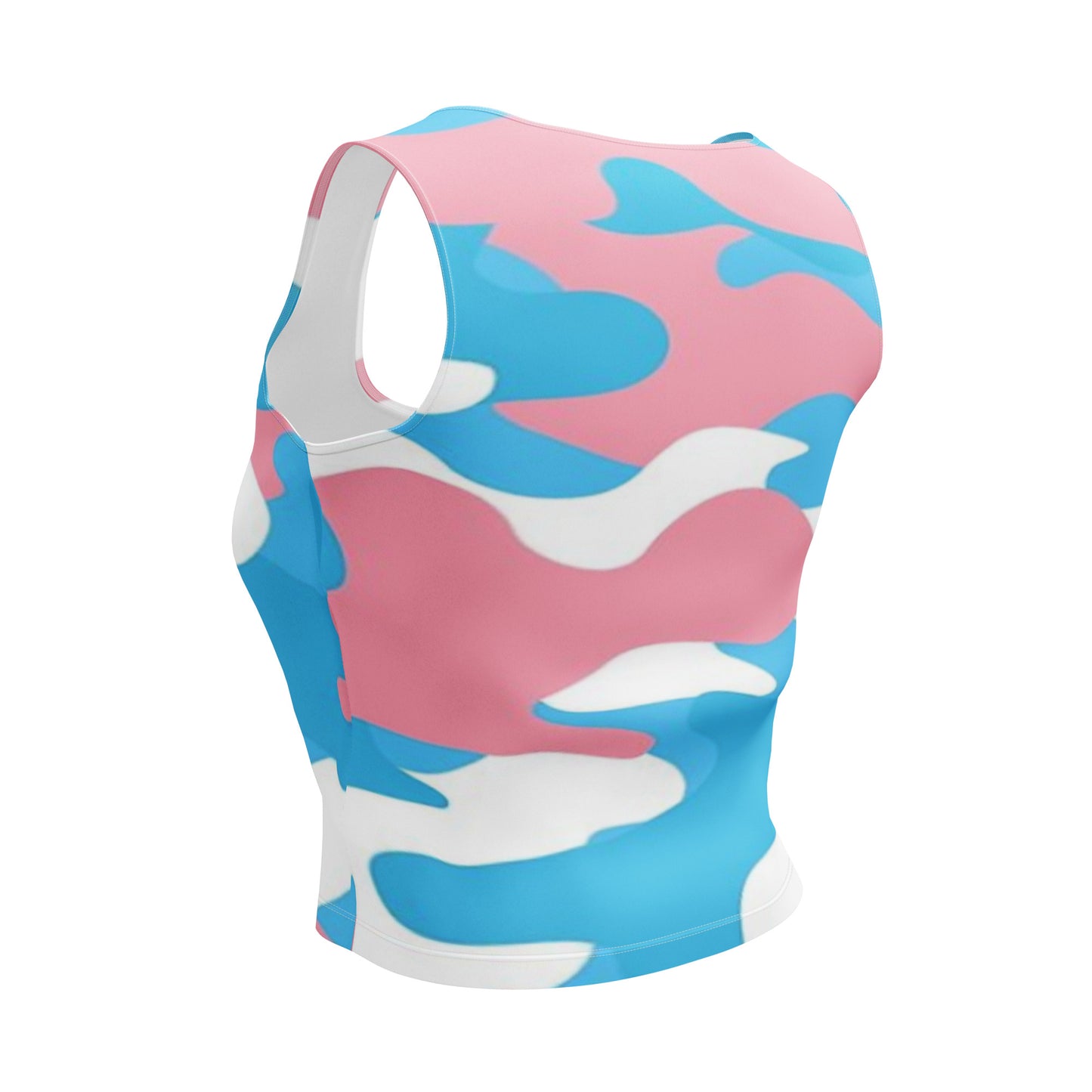 Blue Pink White Pride Camouflage Cropped Fitness Tank