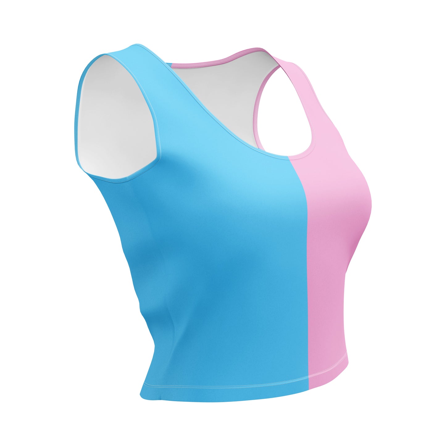 Blue Pink White Paris Pride Cropped Fitness Tank