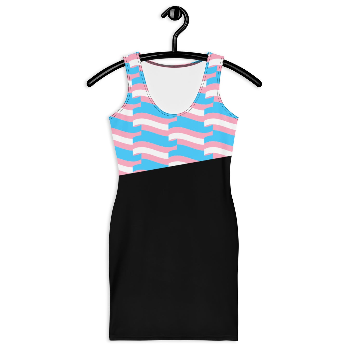 Trans Coloured Trans Pride Mosaic Black Body-Hugging Dress