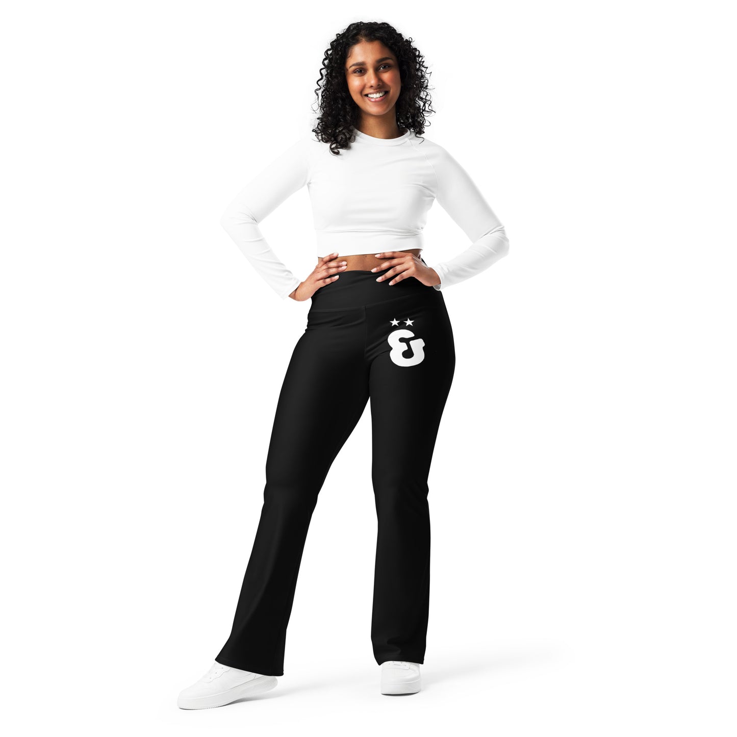 2XS - 6XL Tuck&Simon Statement Black Flared Street Leggings