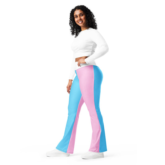 2XS - 6XL Blue Pink White Pride Flared Street Leggings
