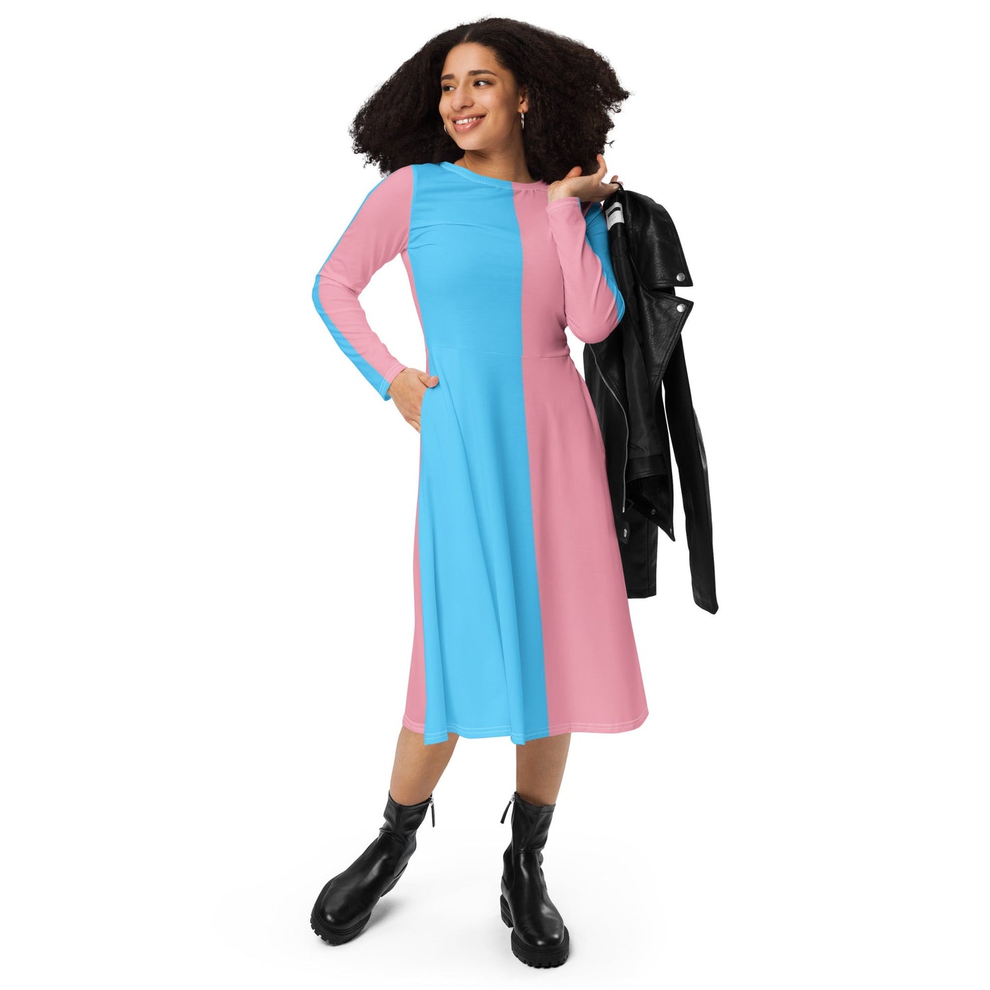 Plus Size Trans Coloured Trans Paris Fitted Jersey Dress
