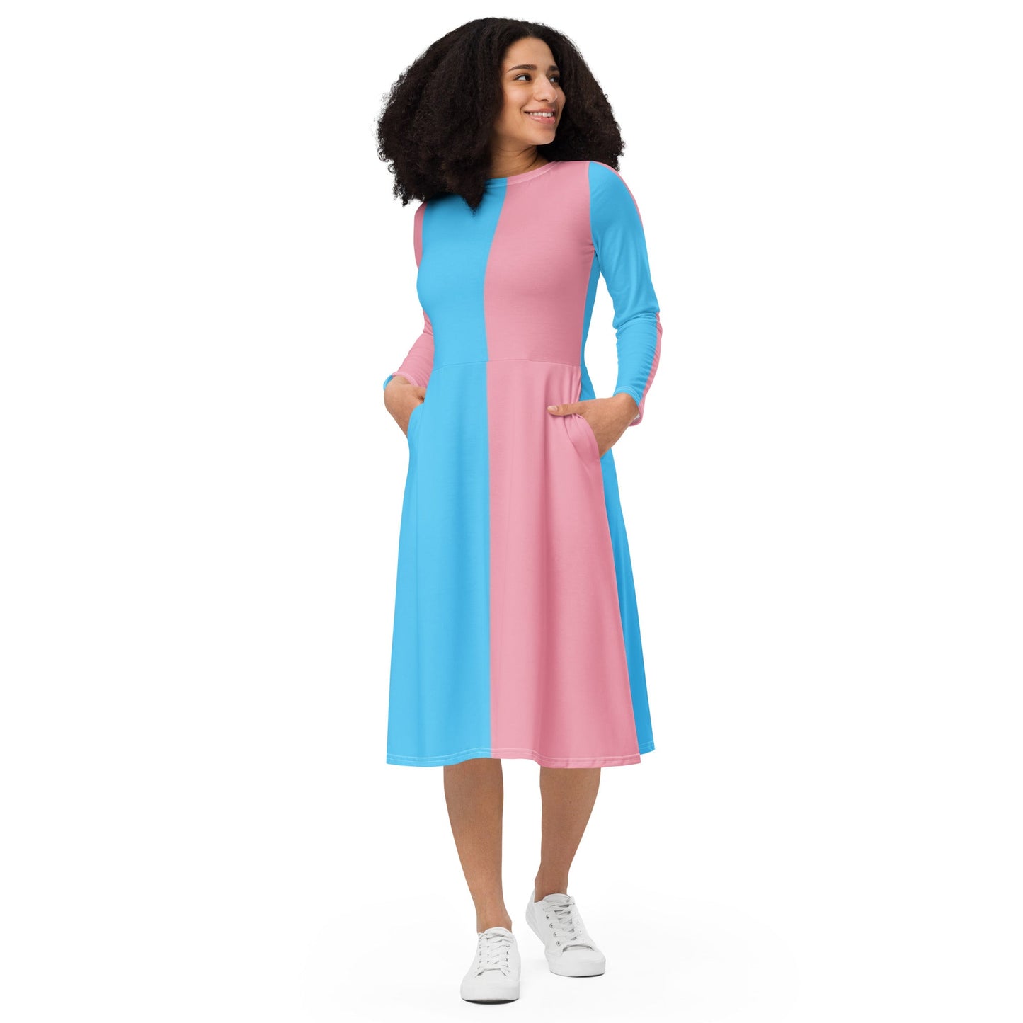 Plus Size Trans Coloured Trans Paris Fitted Jersey Dress