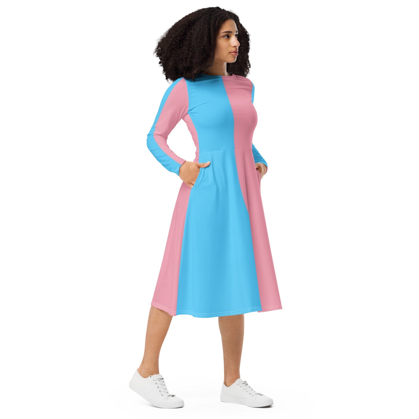 Plus Size Trans Coloured Trans Paris Fitted Jersey Dress