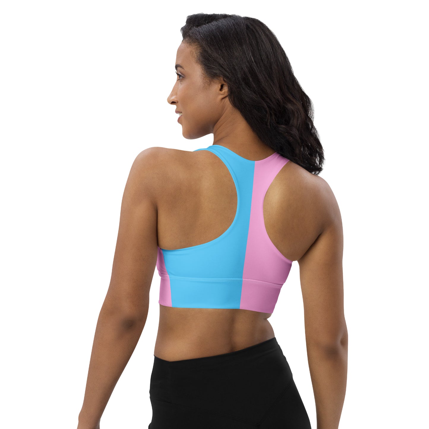 Blue Pink White Paris Pride Sports Bra