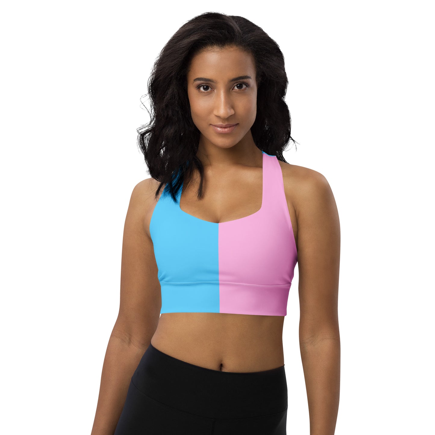 Blue Pink White Paris Pride Sports Bra