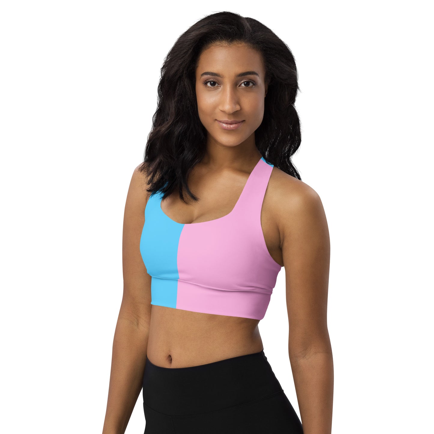 Blue Pink White Paris Pride Sports Bra