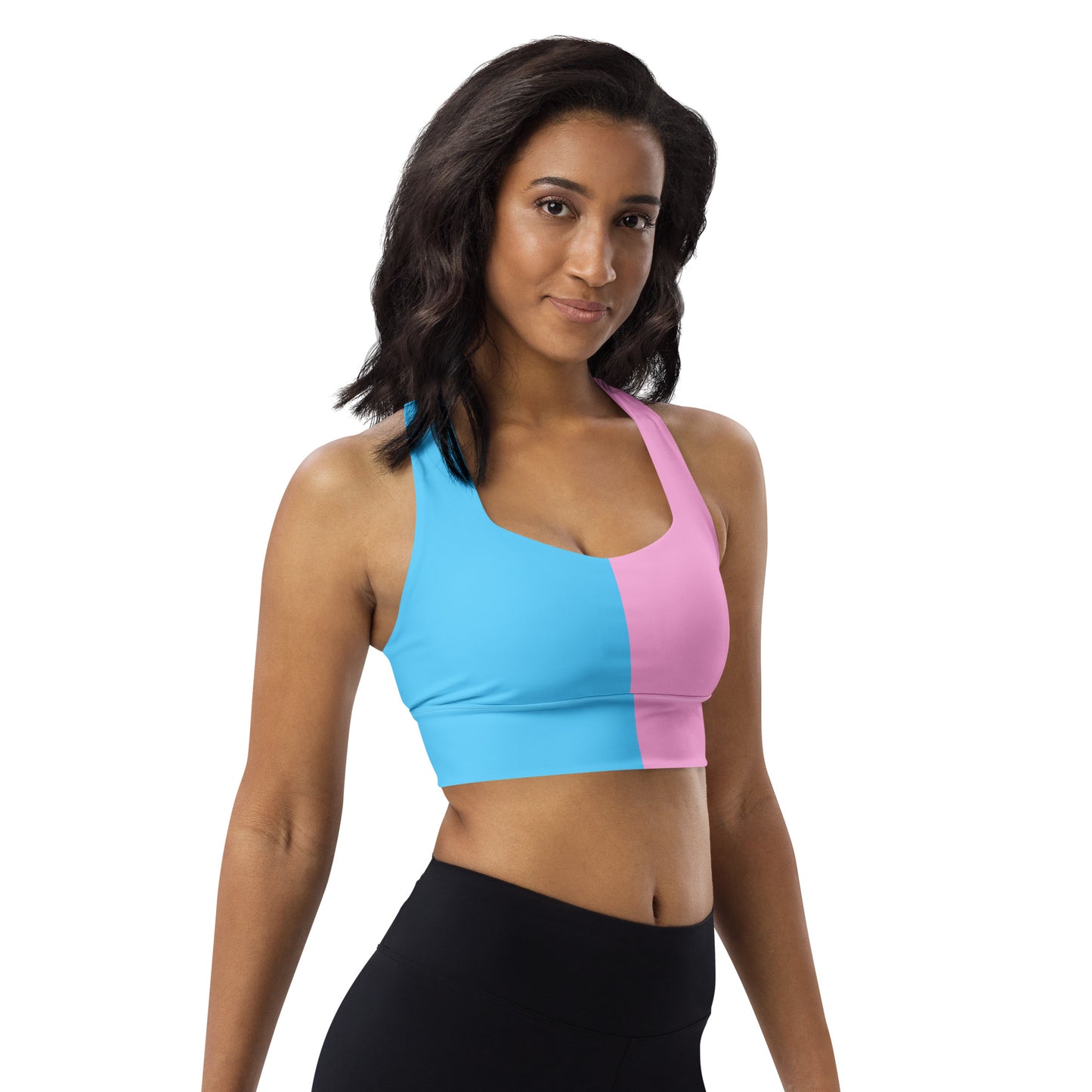 Blue Pink White Paris Pride Sports Bra