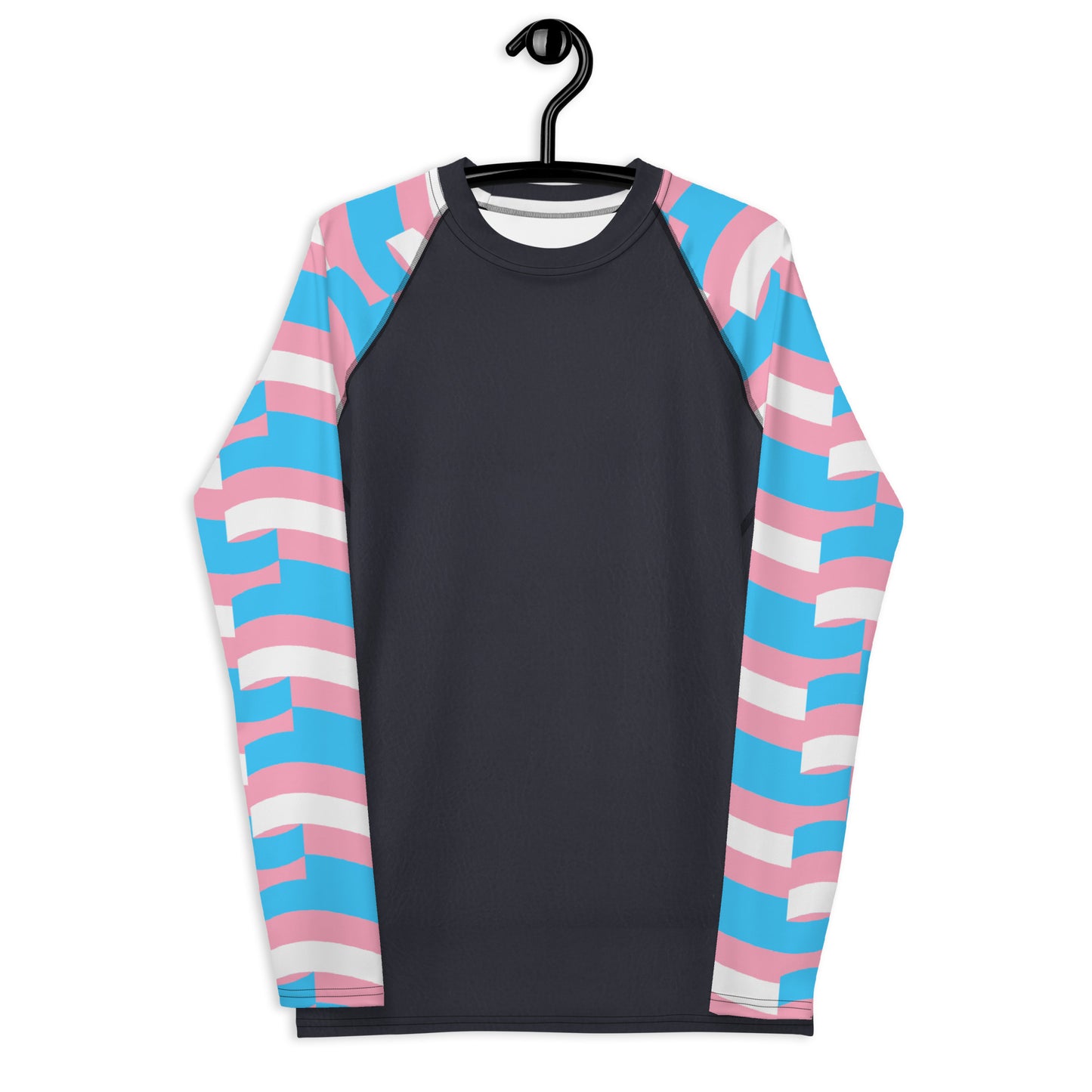 Blue Pink White Pride Mosaic Sleeves Light Compression Fit Boyfriend Base Layer Shirt
