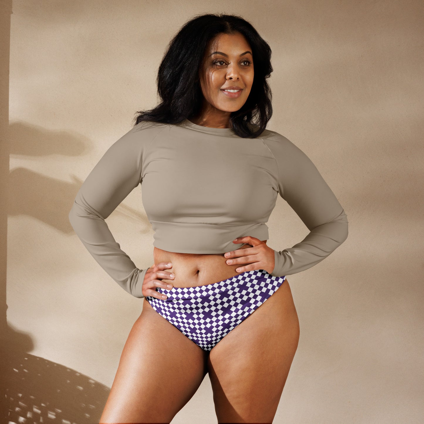Purple & White Diamond Mosaic Tucking Panty