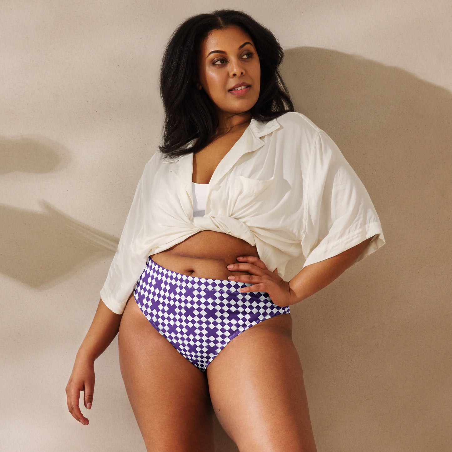 Purple & White Diamond Mosaic Tucking Panty