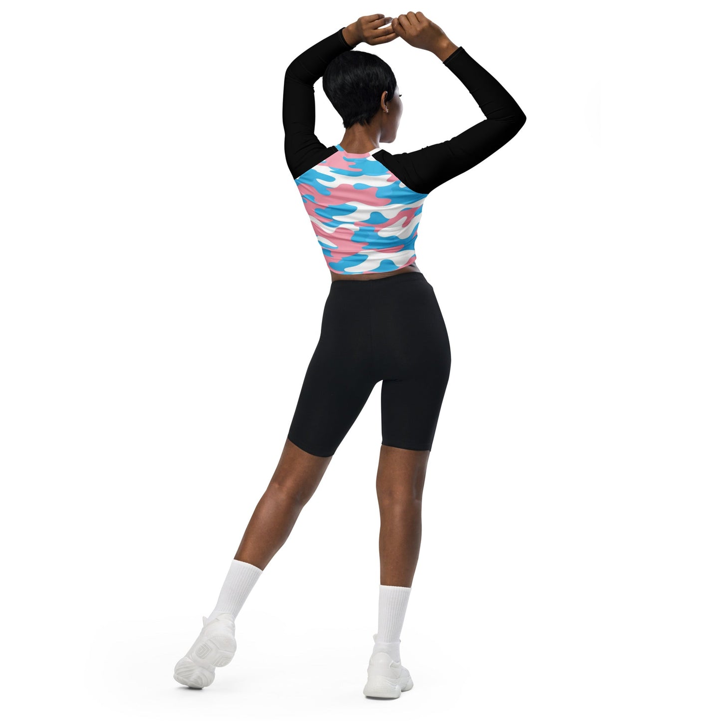 Trans Coloured Trans Pride Camouflage Cropped Gym Top