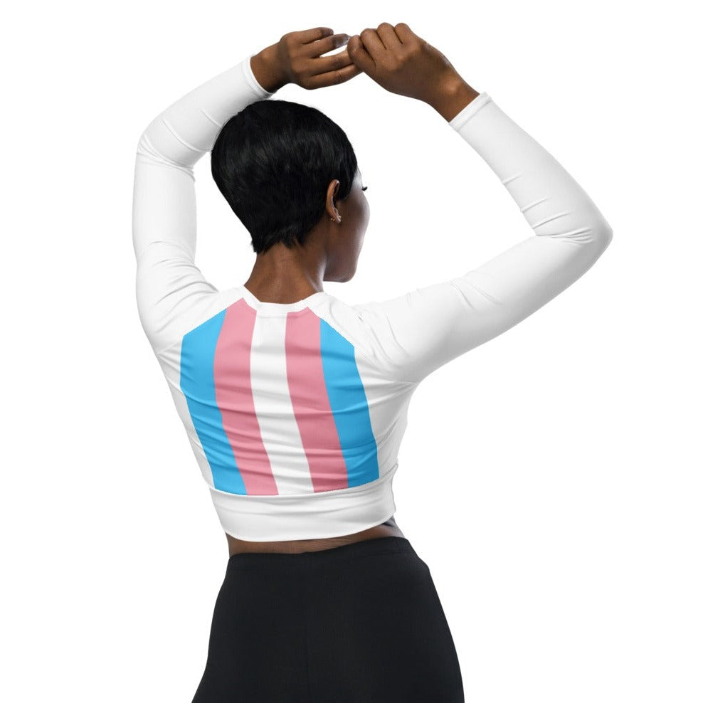 Trans Coloured Trans Pride Cropped Gym Top