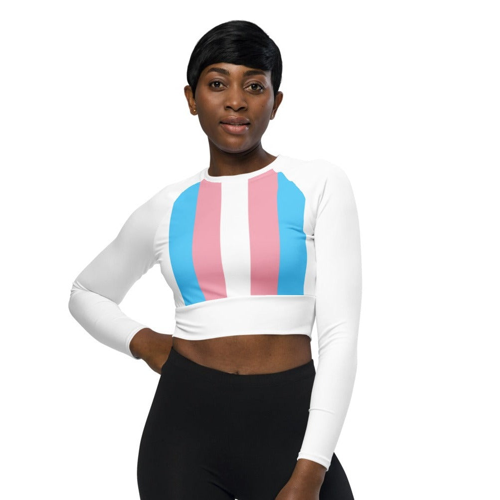 Trans Coloured Trans Pride Cropped Gym Top