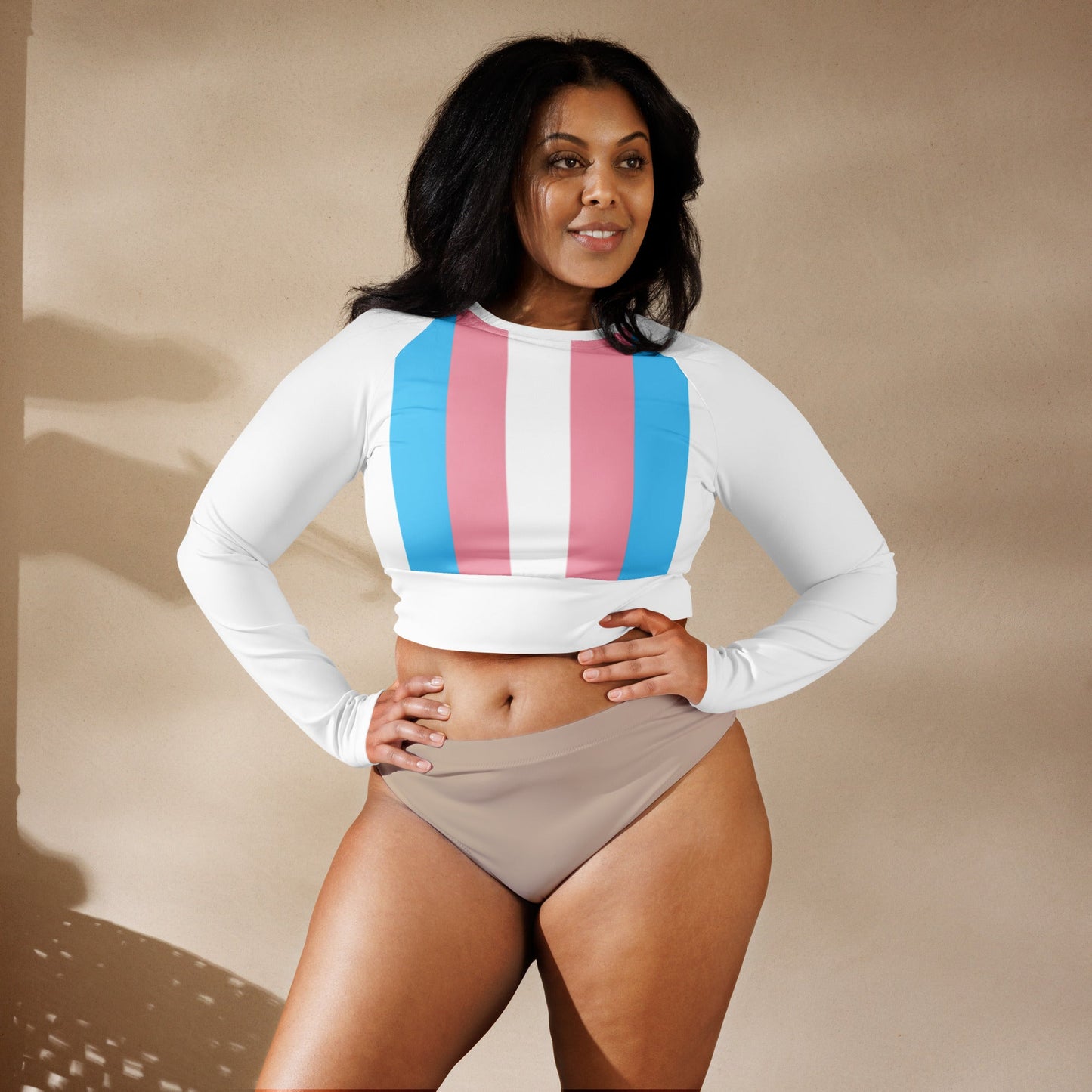 Trans Coloured Trans Pride Cropped Gym Top