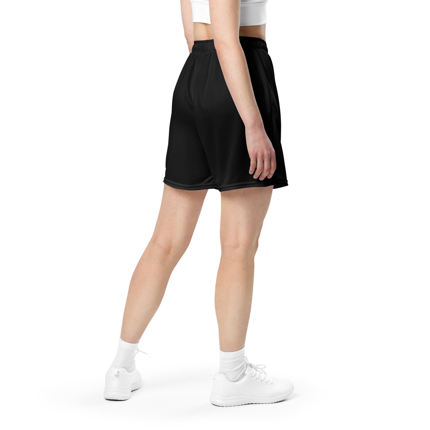 Blue Pink White Pride 'Five Dots' Black Mesh Workout Shorts