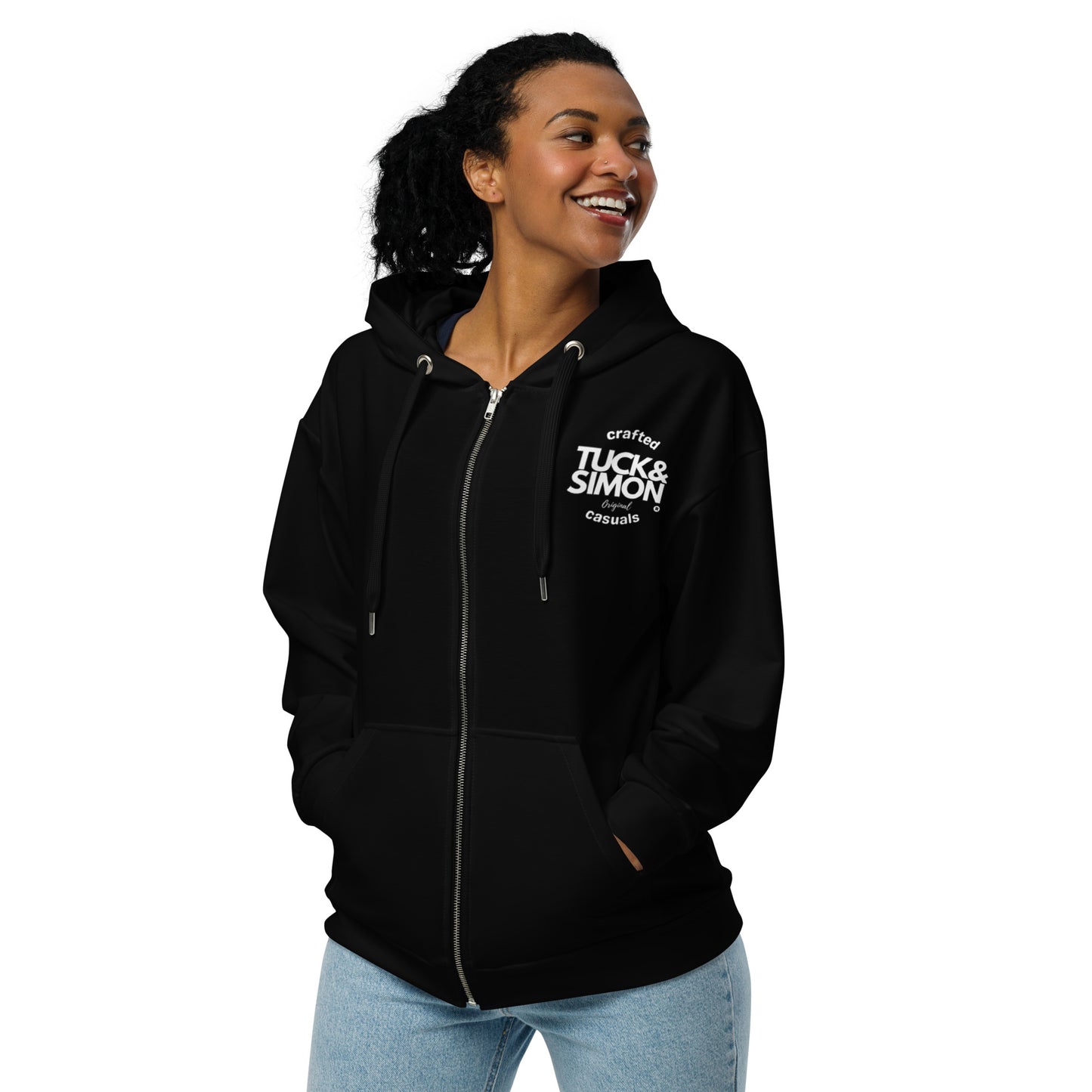Teen - Plus Size Tuck&Simon Originals Black Zipper Hoodie
