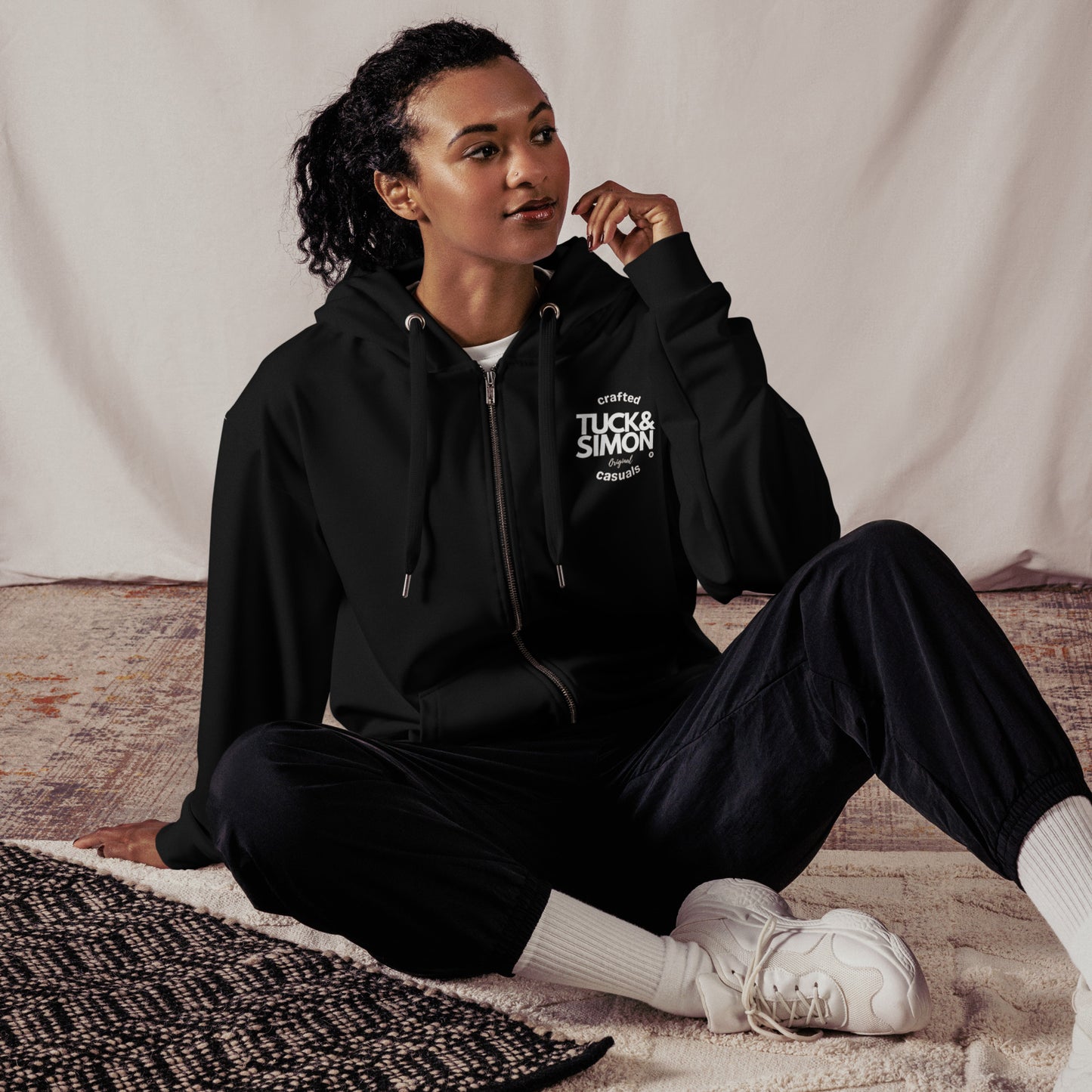 Teen - Plus Size Tuck&Simon Originals Black Zipper Hoodie