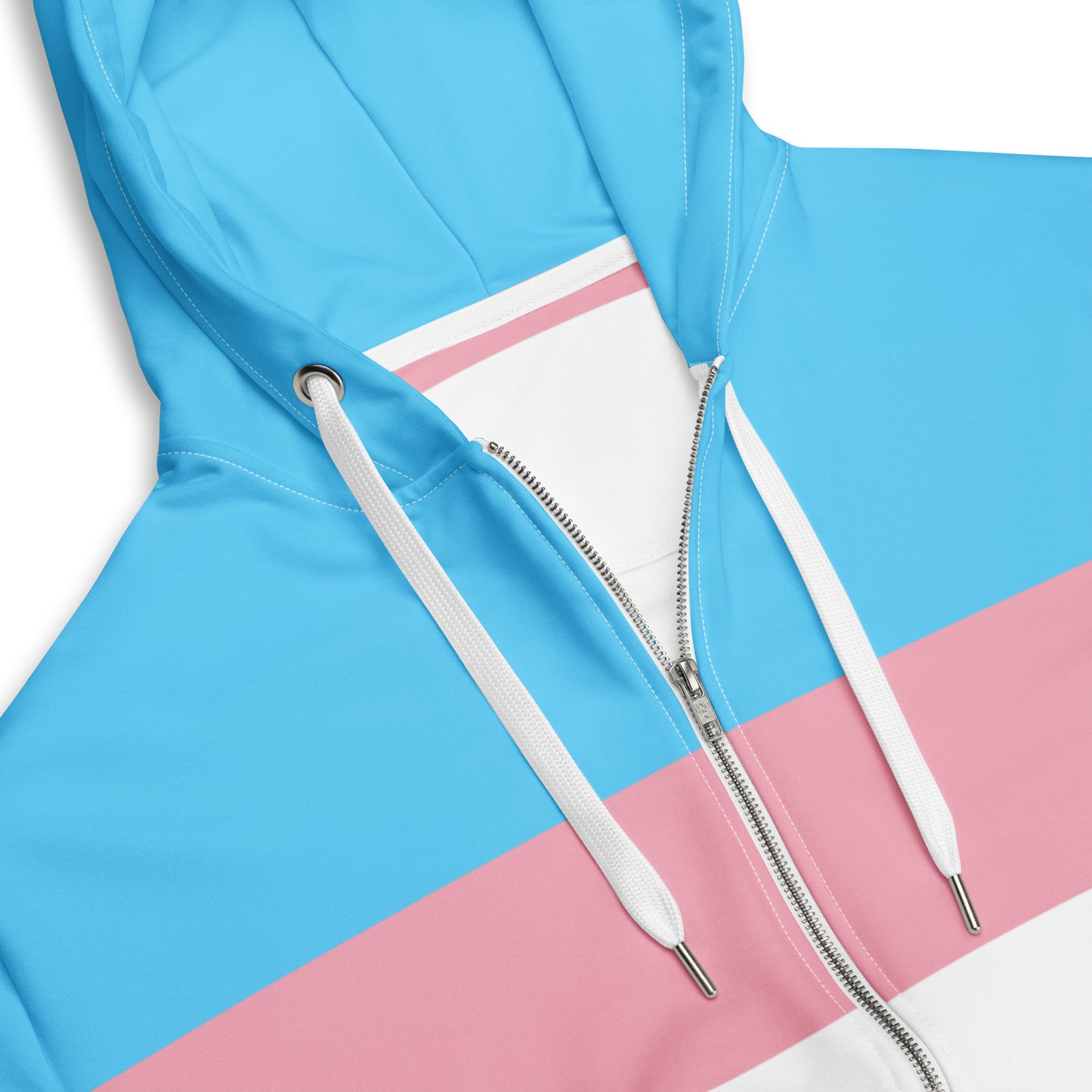 Teen - Plus Size All-Over Blue Pink White Pride Zipper Hoodie
