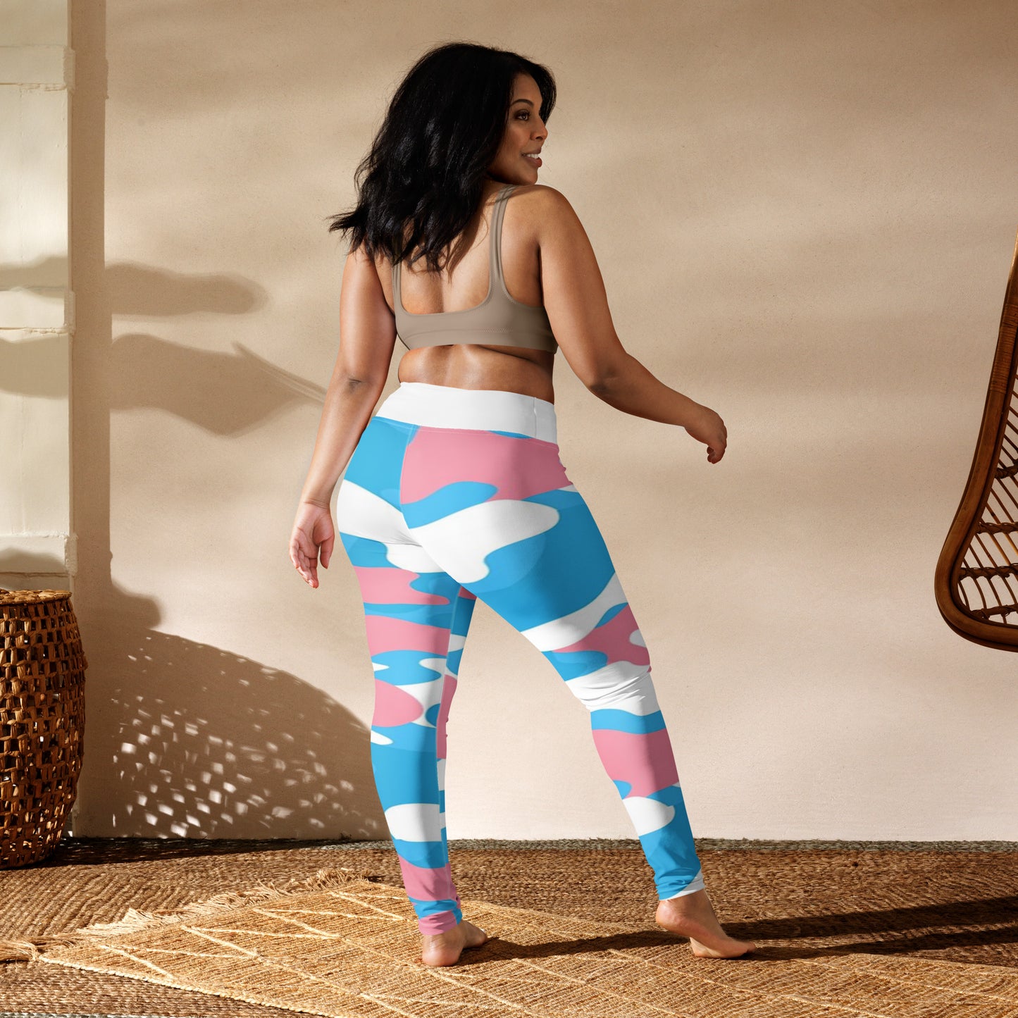 Trans Coloured High-Waisted Lightweight Casual Fitness Yoga Pants