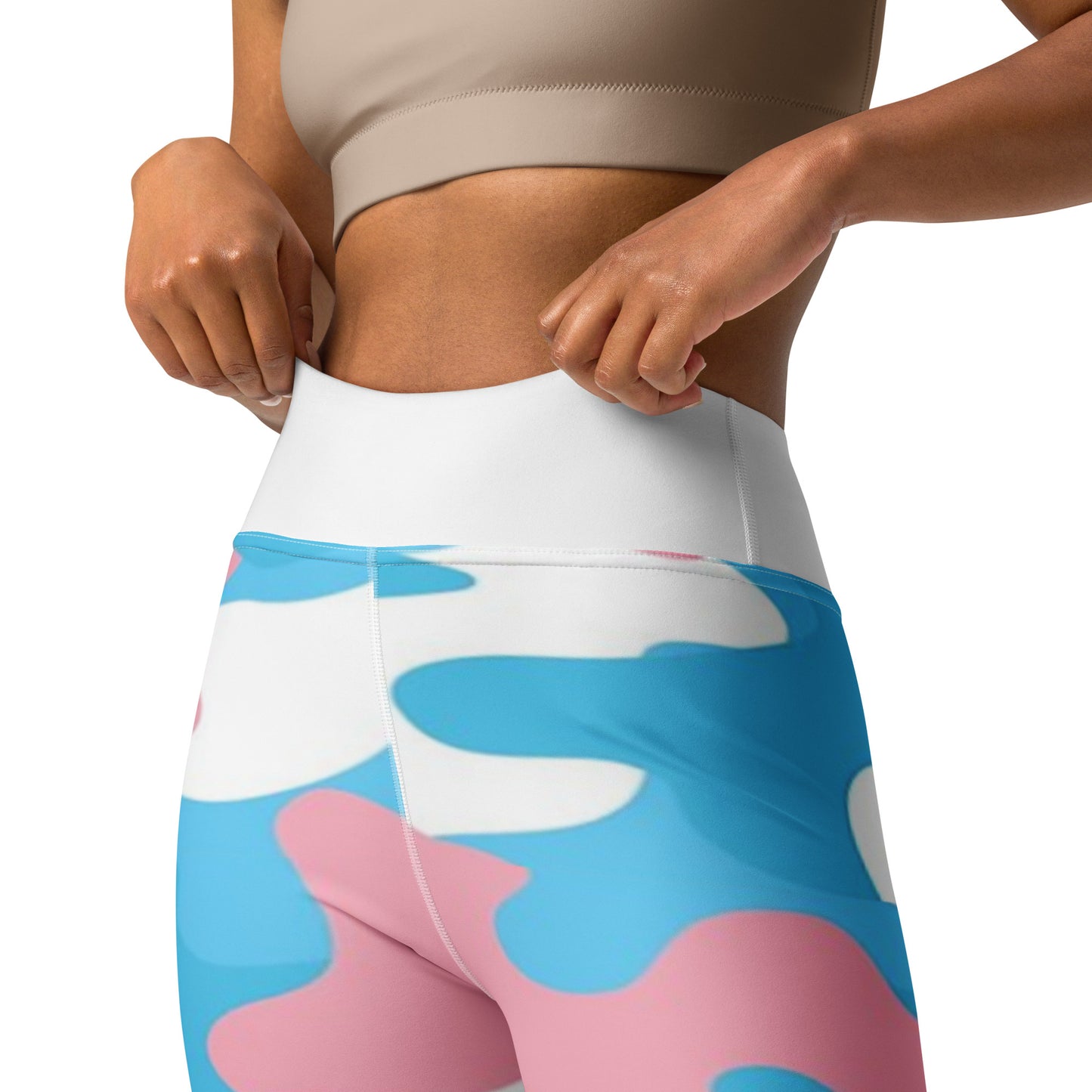 Trans Coloured High-Waisted Lightweight Casual Fitness Yoga Pants