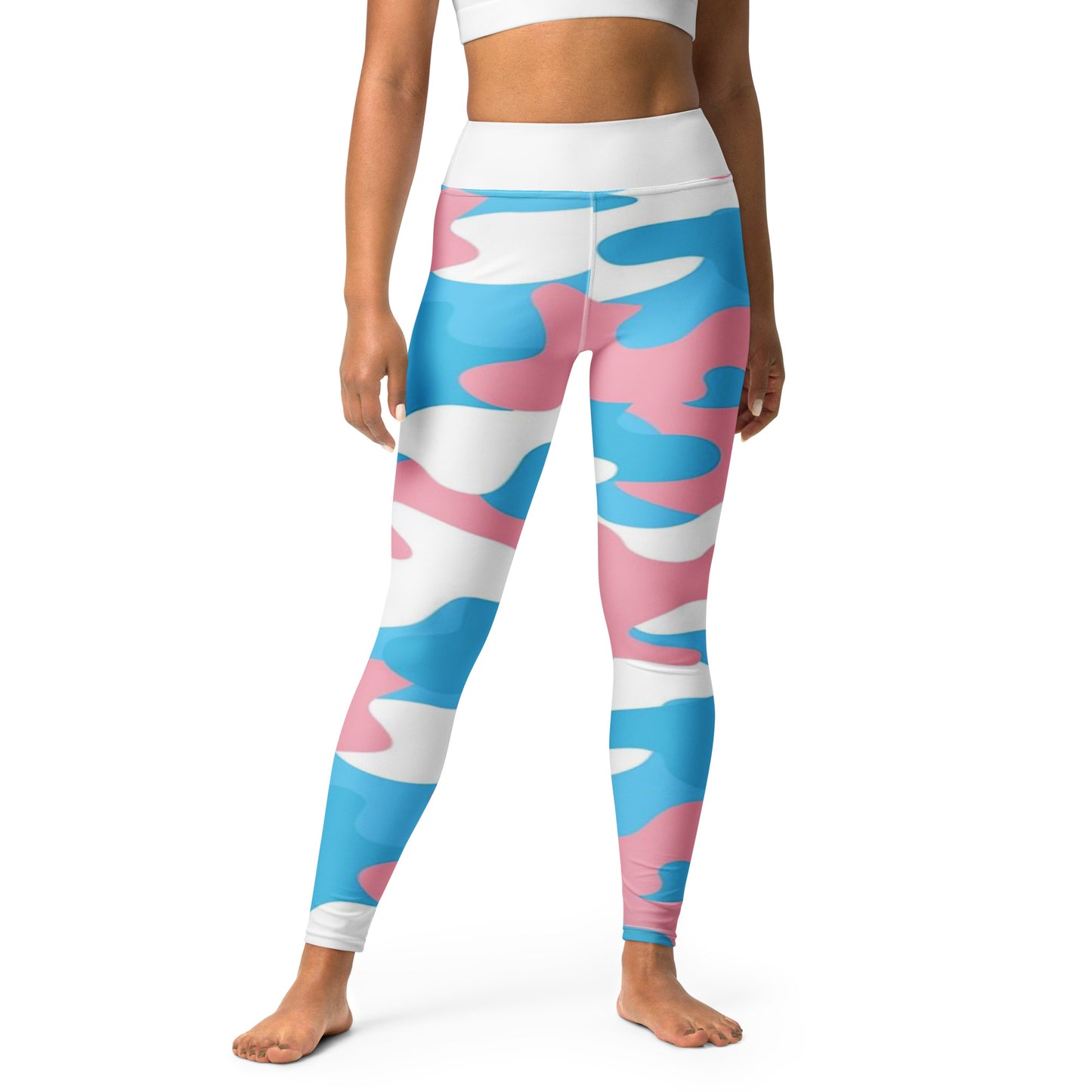 Trans Coloured High-Waisted Lightweight Casual Fitness Yoga Pants