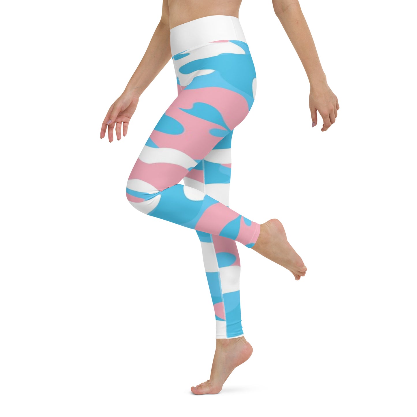Trans Coloured High-Waisted Lightweight Casual Fitness Yoga Pants