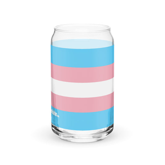 Blue Pink White Pride Soda Can-Shaped Glass