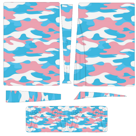 Custom Blue Pink White Pride PS5 Wrap