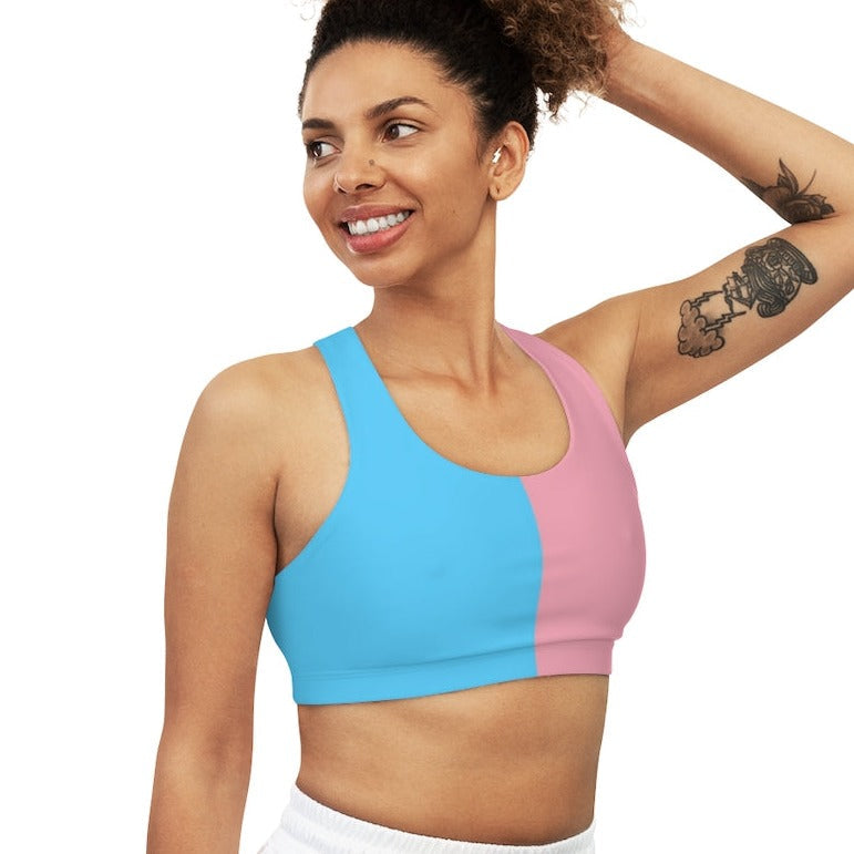 Trans Coloured Trans Paris Pride Seamless Sports Bra