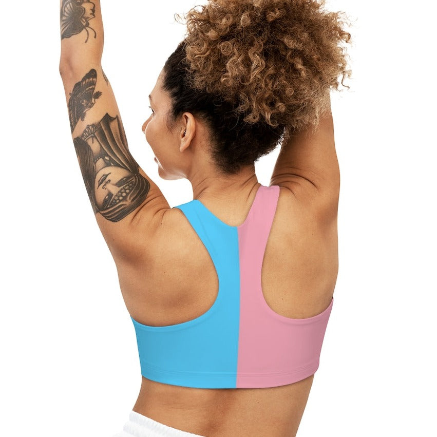 Trans Coloured Trans Paris Pride Seamless Sports Bra