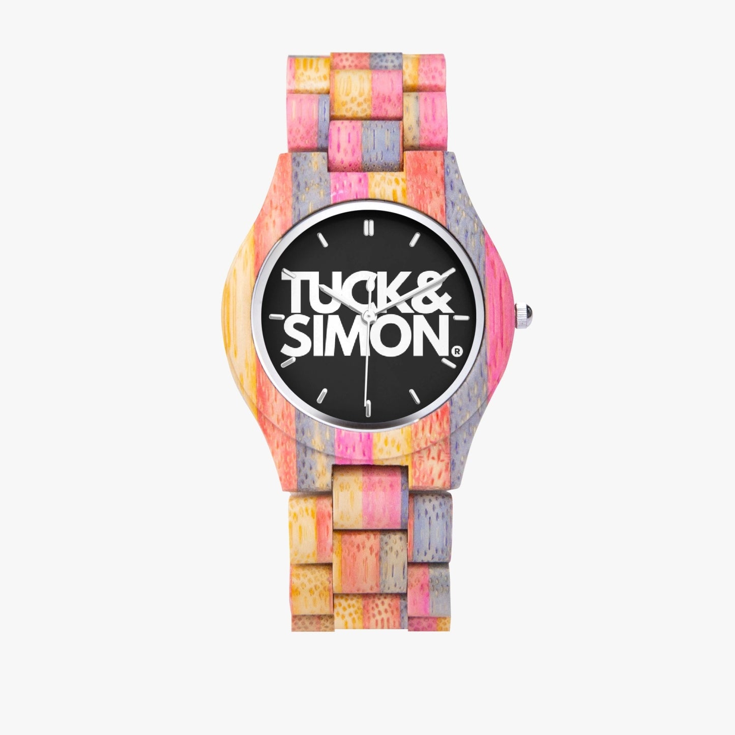 Tuck&Simon Grey/Pink Camouflage Wooden Watch