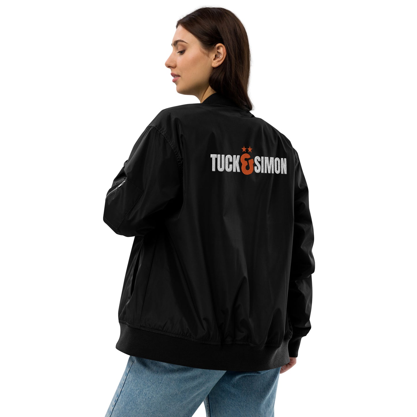 XS - 3XL Tuck&Simon Statement Premium Recycled Black Bomber Jacket