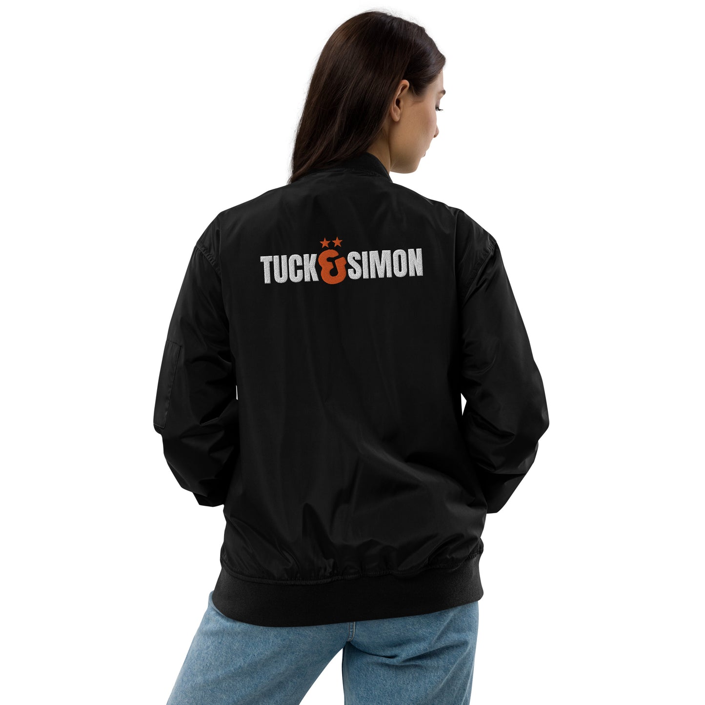 XS - 3XL Tuck&Simon Statement Premium Recycled Black Bomber Jacket