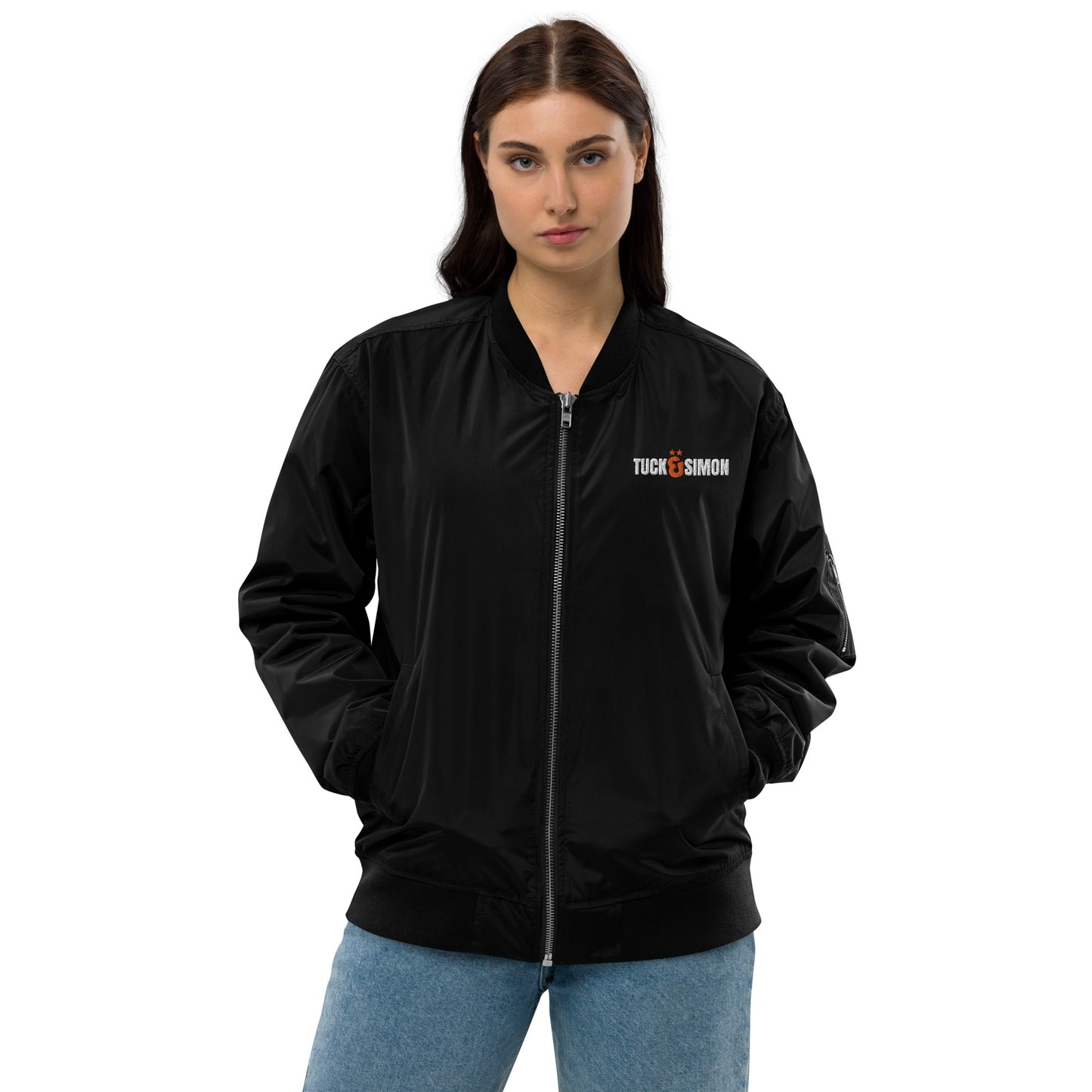 XS - 3XL Tuck&Simon Statement Premium Recycled Black Bomber Jacket