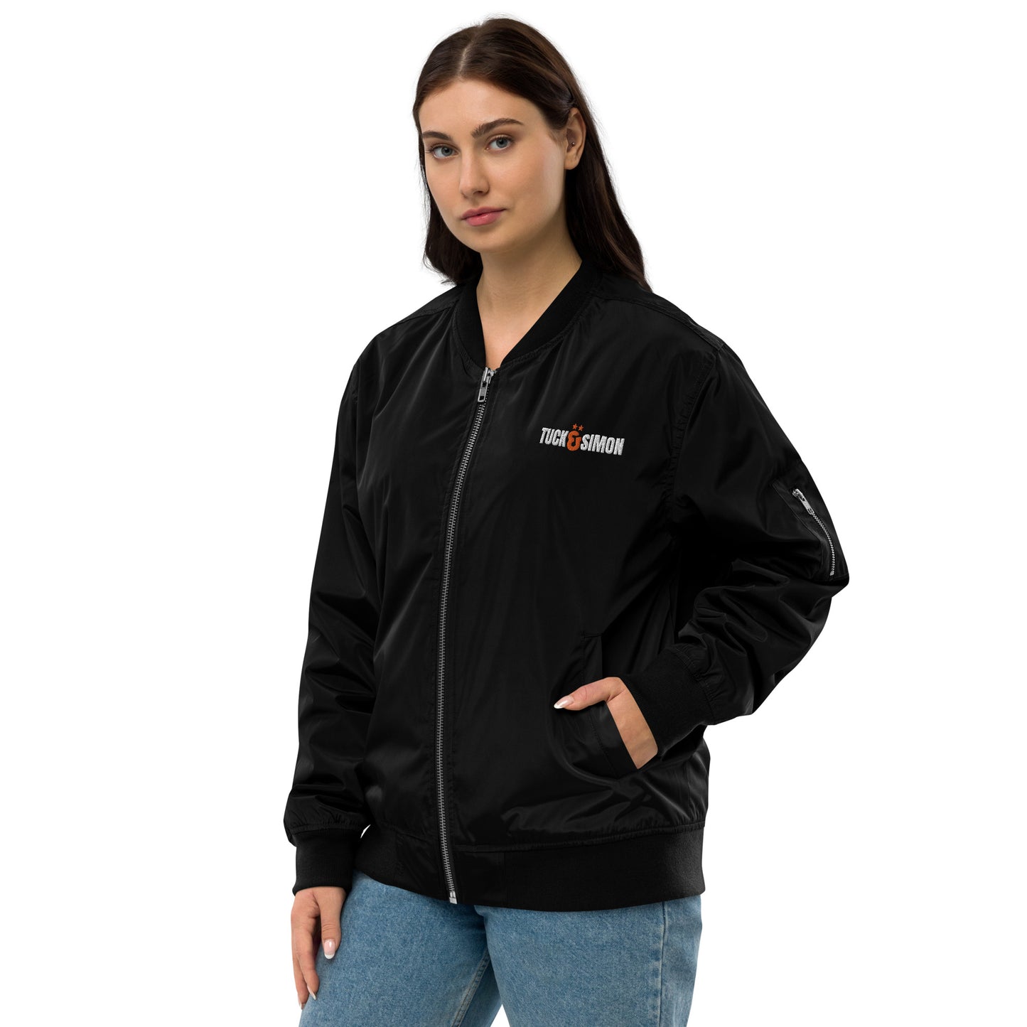 XS - 3XL Tuck&Simon Statement Premium Recycled Black Bomber Jacket