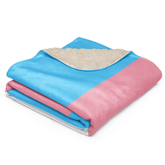Blue Pink White Pride Sherpa Fleece Blanket