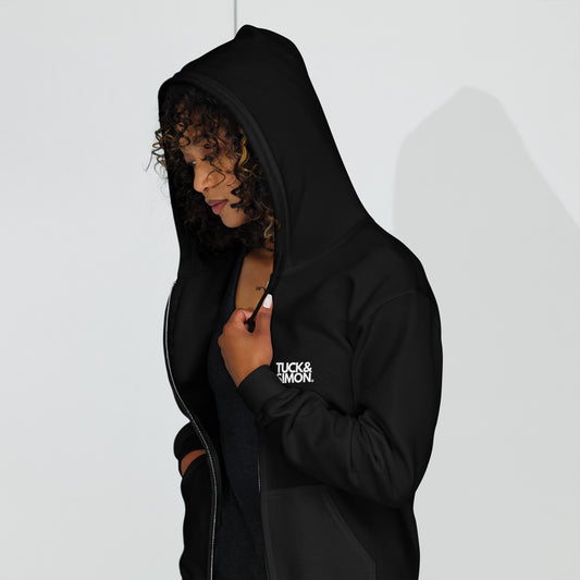 Tuck&Simon Black Heavy-Blend Zipped Hoodie