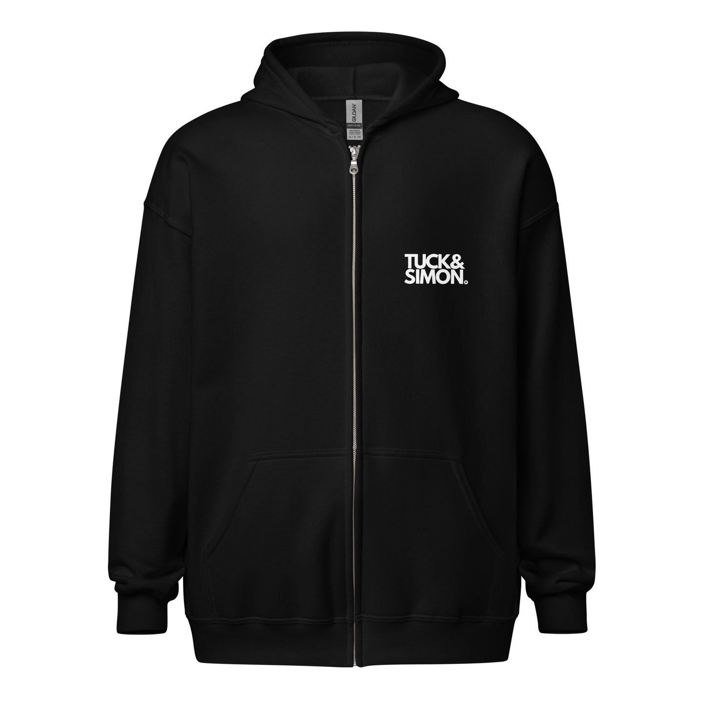 Tuck&Simon Black Heavy-Blend Zipped Hoodie