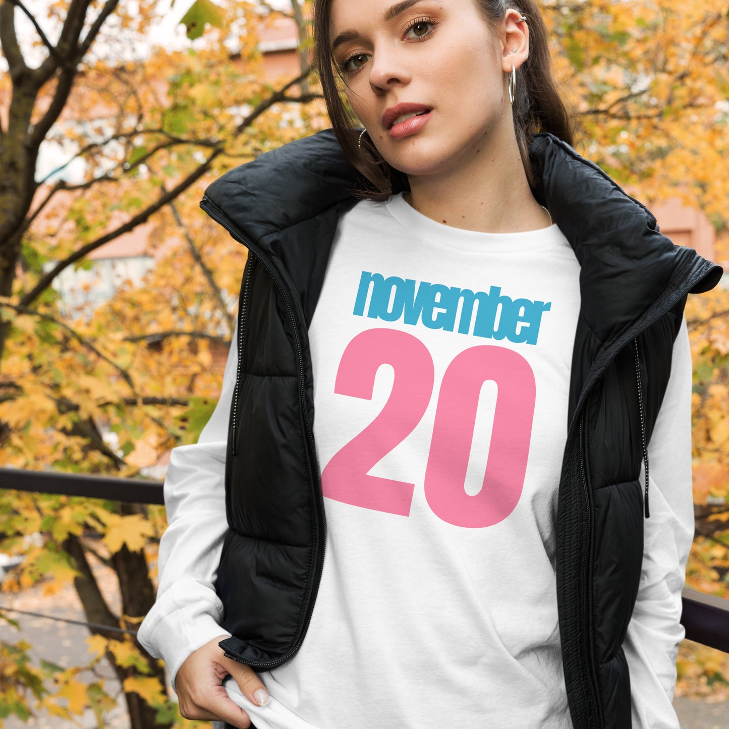 Remember November 20 Long-Sleeve White T-Shirt