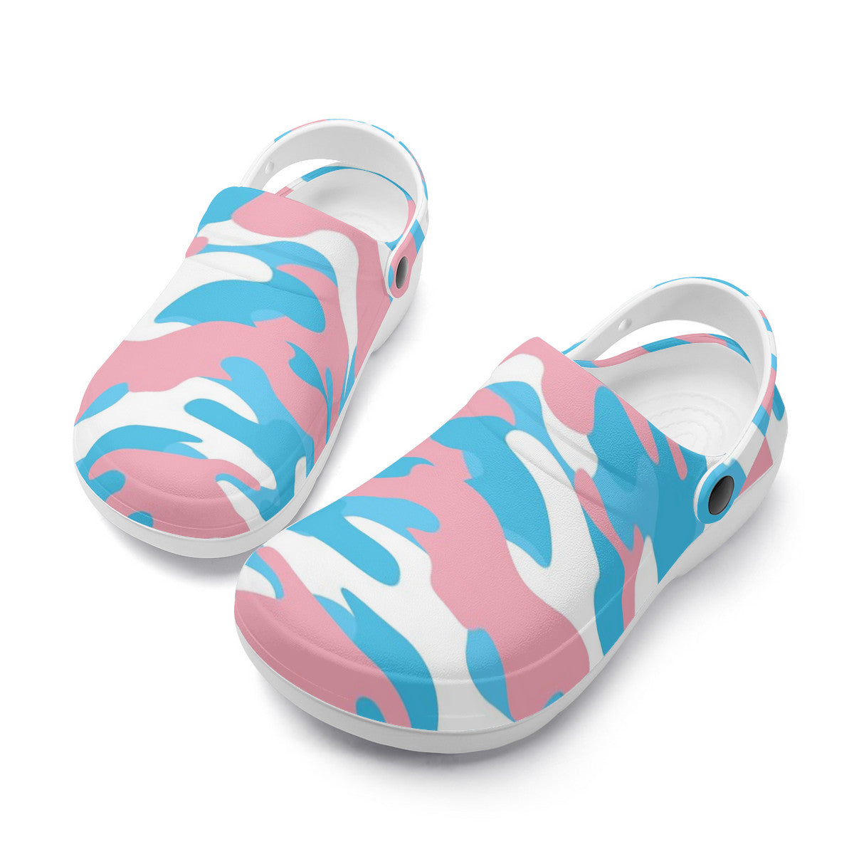 Blue Pink White Pride Camouflage Nurses Clogs