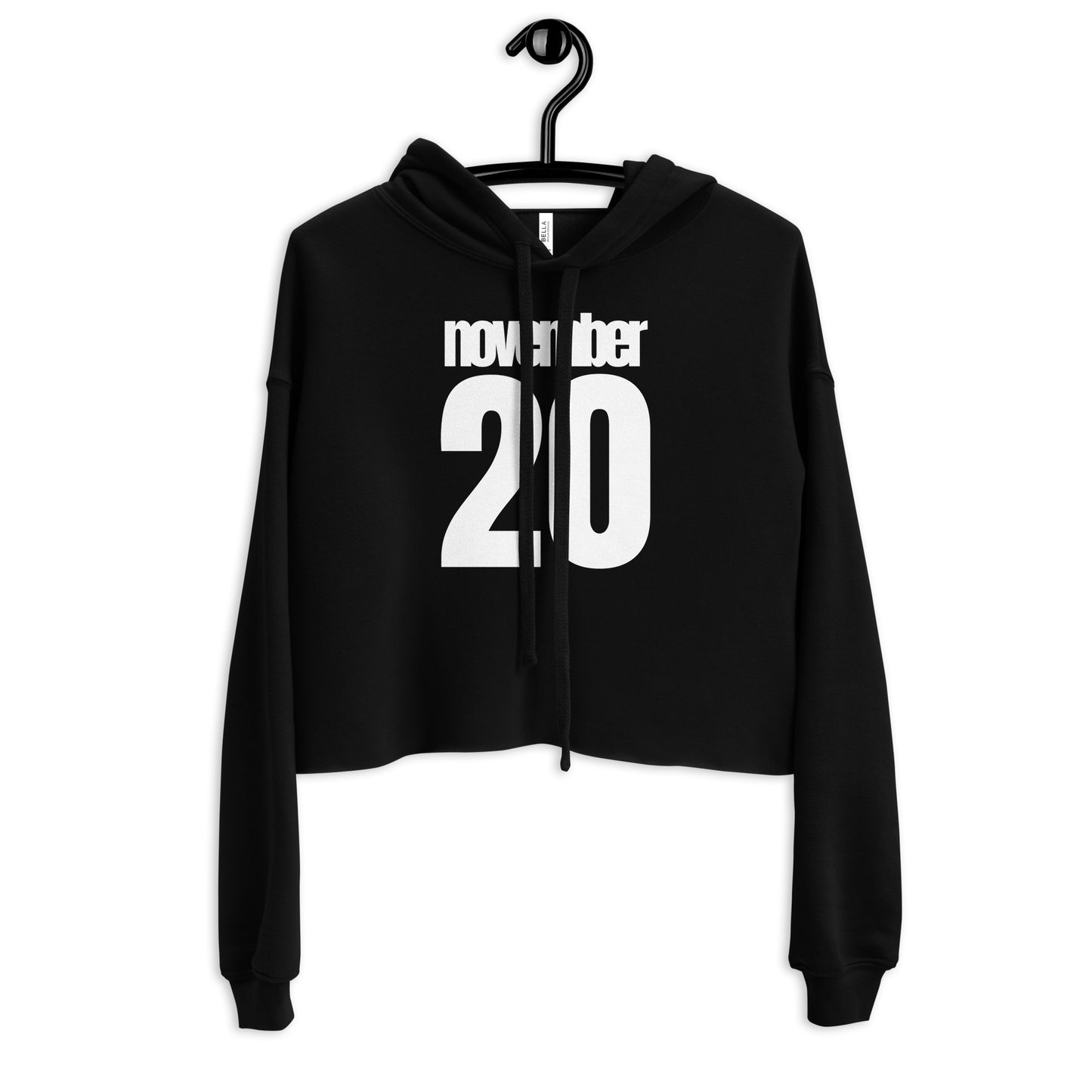 Remember November 20 Black Cropped Hoodie