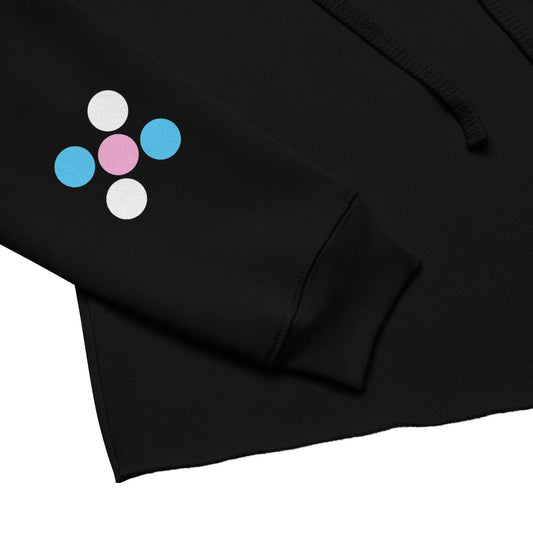 Blue Pink White 'Pride Five Dots' Cropped Hoodie